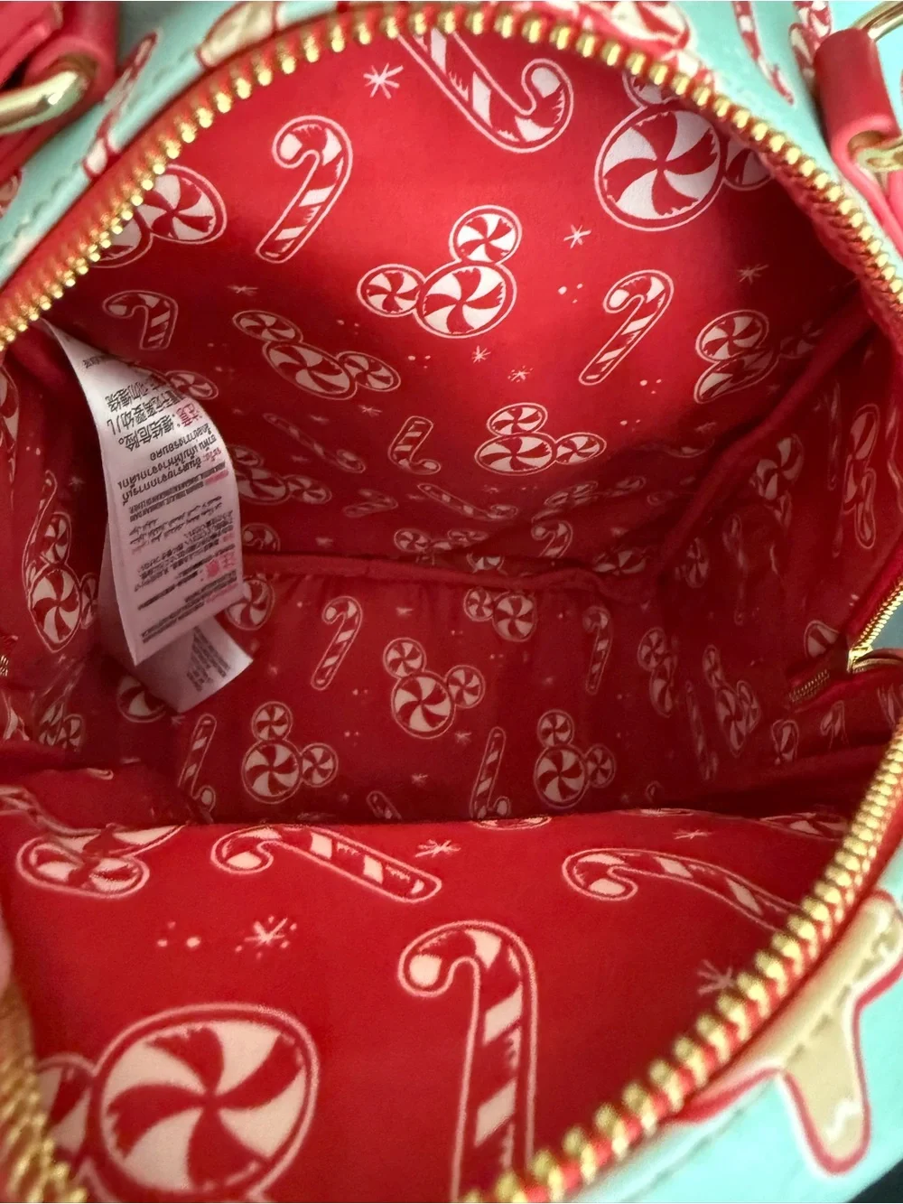 NWOT 2022 Disney Parks Loungefly Peppermint Candy Cane Christmas Backpack